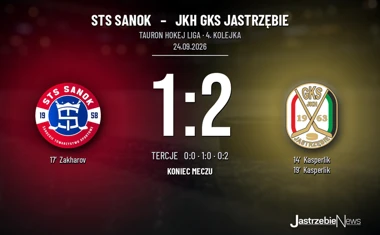 [HOKEJ] Tauron Hokej Liga – STS Sanok – JKH GKS Jastrzębie 1:2, dwa gole Kasperlika