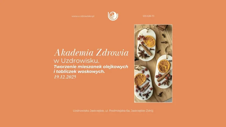 Grafika promocyjna wydarzenia AZC — Warsztat tworzenia mieszanek olejkowych i tabliczek woskowych