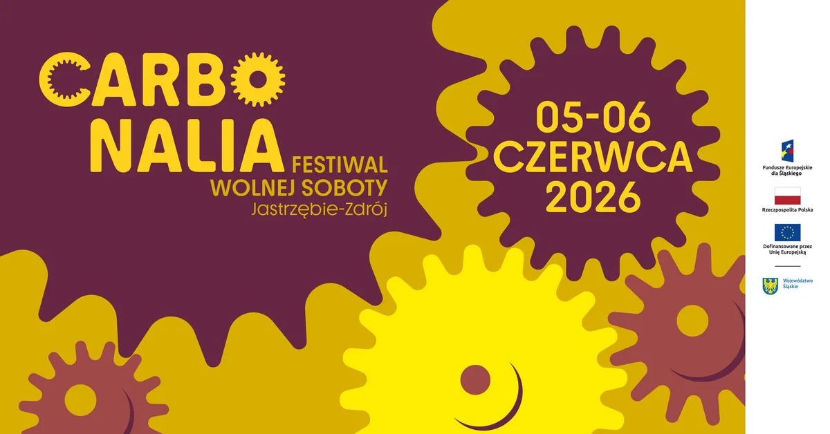 Grafika promocyjna wydarzenia Carbonalia 2026 w Jastrzębiu-Zdroju. Natalia Szroeder, C-Bool i mapping na dwa dni