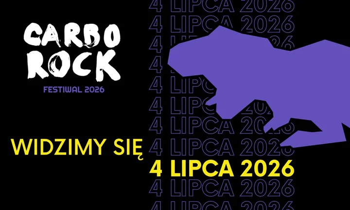 Obrazek przedstawia grafikę promocyjną wydarzenia Rockowy festiwal na scenie przy Towarowej 7 w Jastrzębiu-Zdroju