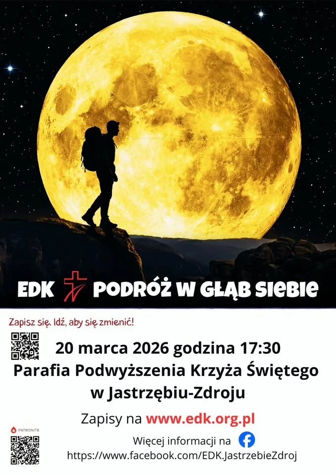 Grafika promocyjna wydarzenia EDK w Jastrzębiu‑Zdroju — nocna trasa 20 marca 2026