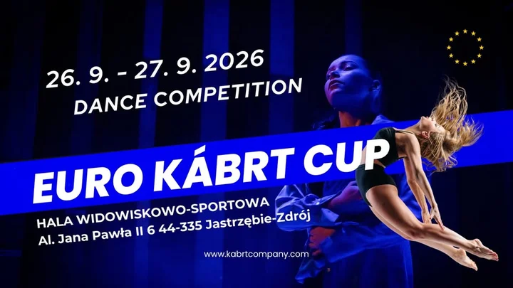 Grafika promocyjna wydarzenia Euro Kábrt Cup – European Dance Final Competition 2026 w Jastrzębiu-Zdroju