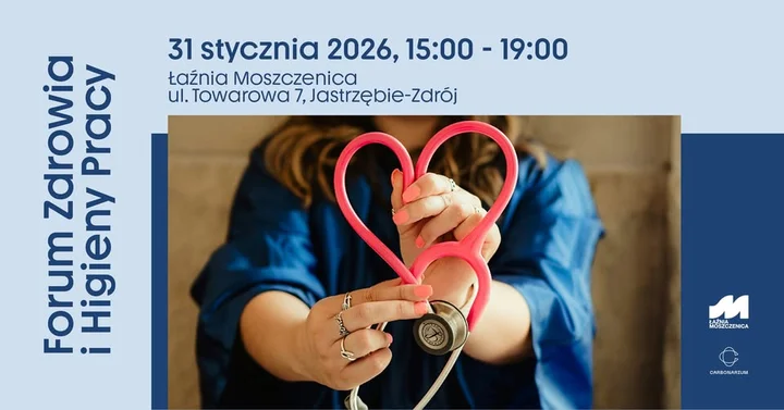 Grafika promocyjna wydarzenia Forum Zdrowia i Higieny Pracy — bezpłatne badania i konsultacje 31 stycznia