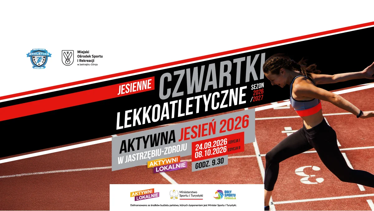 Grafika promocyjna wydarzenia I edycja Jesiennych Czwartków Lekkoatletycznych