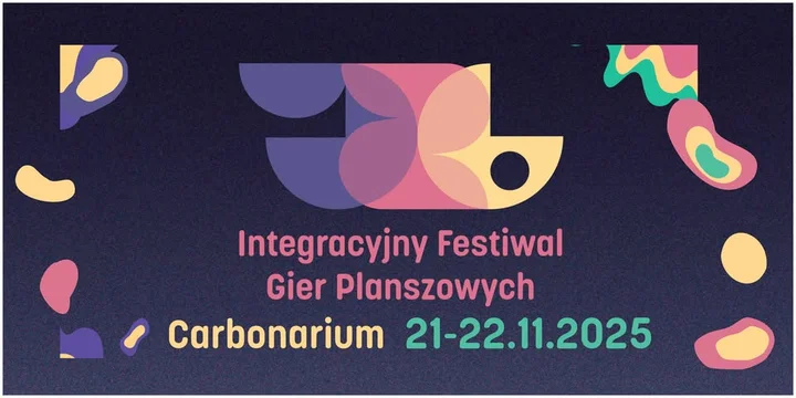 Grafika promocyjna wydarzenia Jastrzębie‑Zdrój Gra! — integracyjny festiwal gier planszowych w Carbonarium