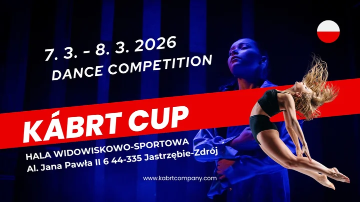 Obrazek przedstawia grafikę promocyjną wydarzenia Ogólnopolski turniej tańca z eliminacjami w Jastrzębiu-Zdroju