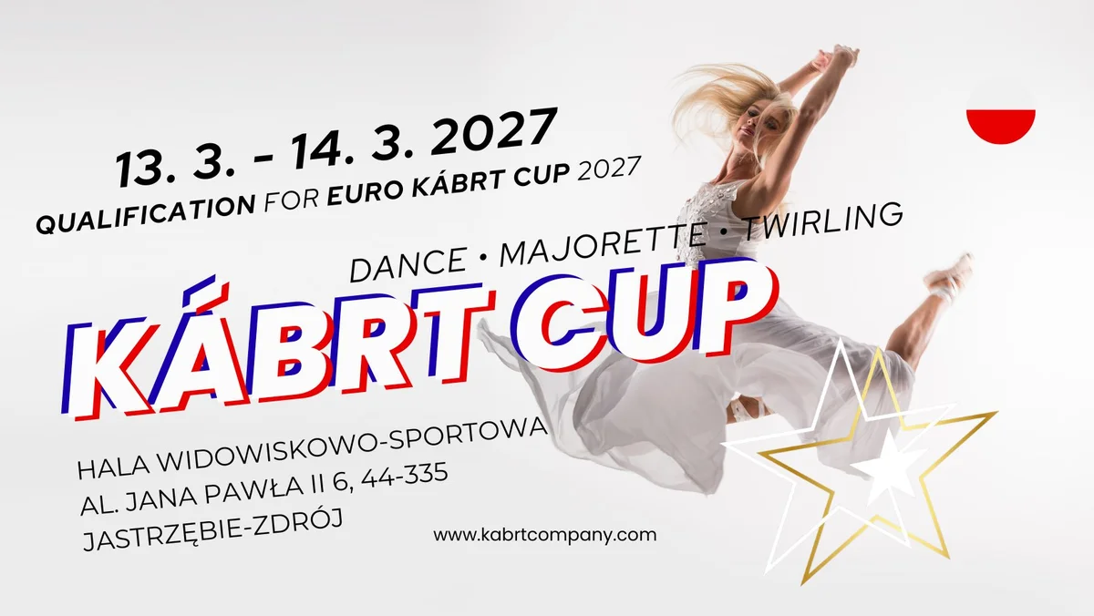 Grafika promocyjna wydarzenia Kábrt Cup – Poland 2027 w Jastrzębiu-Zdroju