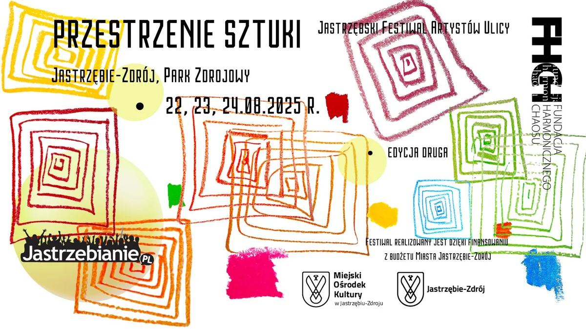 Grafika promocyjna wydarzenia Letnie wydarzenia kulturalne w Parku Zdrojowym w Jastrzębiu-Zdroju
