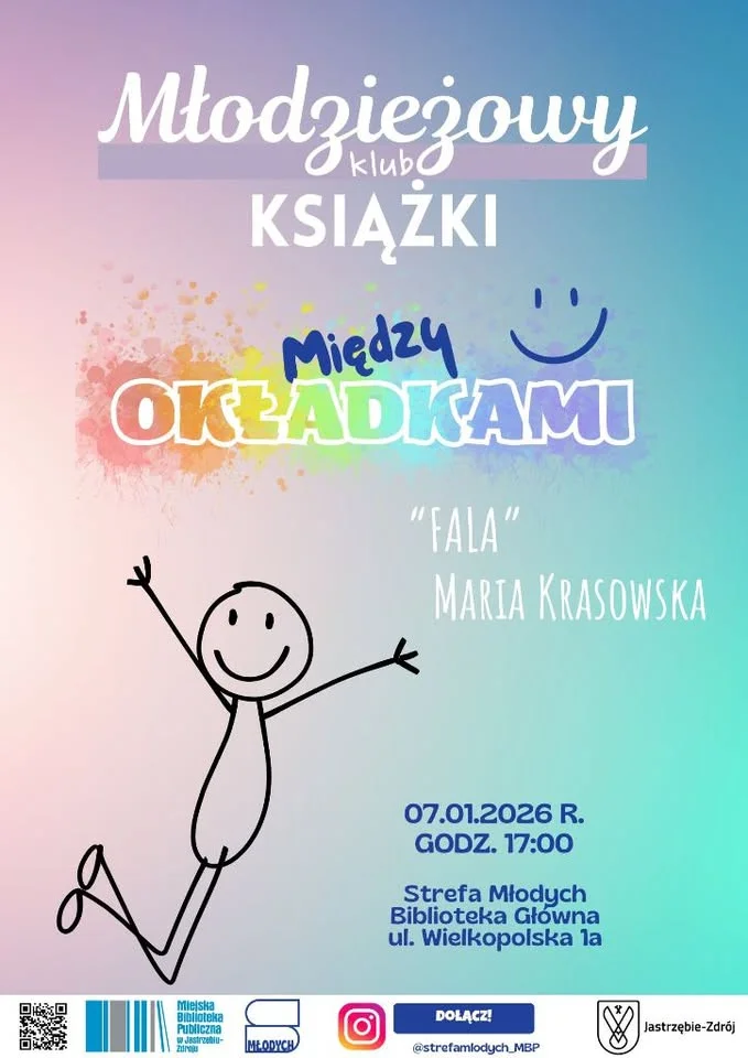 Grafika promocyjna wydarzenia Między Okładkami: spotkanie wokół książki „Fala”