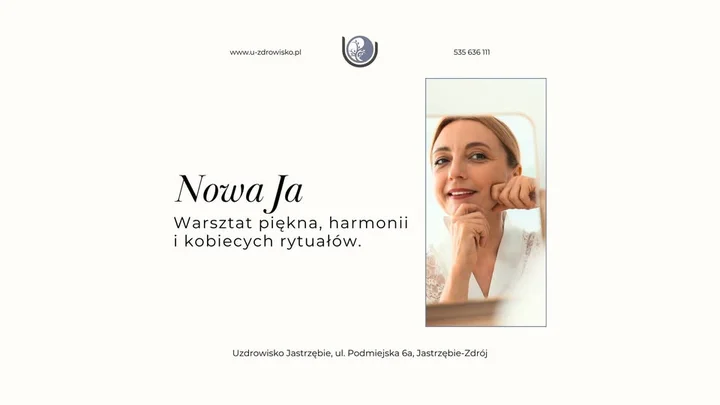 Grafika promocyjna wydarzenia Nowa Ja — warsztat piękna, harmonii i kobiecych rytuałów