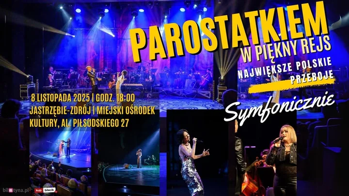Obrazek przedstawia grafikę promocyjną wydarzenia Koncert symfoniczny z największymi polskimi przebojami w Jastrzębiu-Zdroju