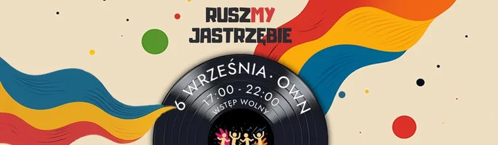 Obrazek przedstawia grafikę promocyjną wydarzenia Letni wieczór z muzyką, tańcem i modą w Jastrzębiu-Zdroju