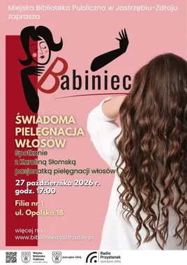 Grafika promocyjna wydarzenia BABINIEC – spotkanie z Karoliną Słomską