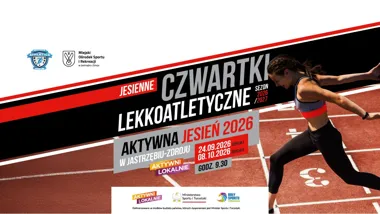 Grafika promocyjna wydarzenia I edycja Jesiennych Czwartków Lekkoatletycznych