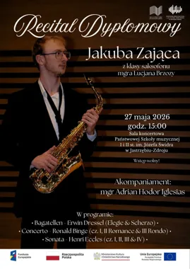 Grafika promocyjna wydarzenia Jakub Zając – Recital Dyplomowy w Jastrzębiu-Zdroju