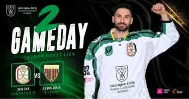 Grafika promocyjna wydarzenia JKH GKS Jastrzębie – BS Polonia Bytom Hokej