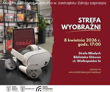 Grafika promocyjna wydarzenia Strefa Wyobraźni – warsztaty typografii dla młodzieży w Jastrzębiu-Zdroju