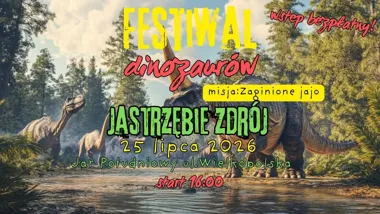 Grafika promocyjna wydarzenia Festiwal Dinozaurów w Jastrzębiu-Zdroju