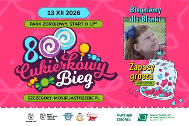 Grafika promocyjna wydarzenia VIII Bieg Cukierkowy – biegniemy dla Blanki