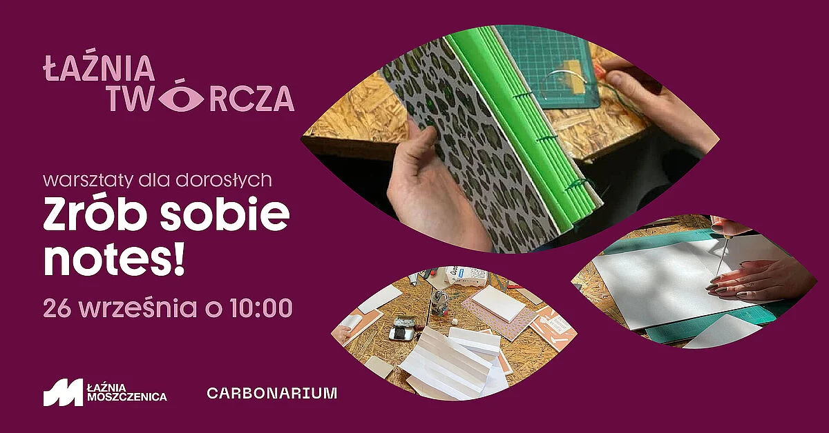 Grafika promocyjna wydarzenia Warsztaty dla dorosłych „Zrób sobie notes”