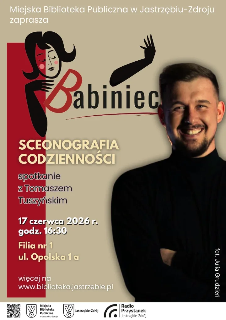 Tomasz Tuszyński w bibliotece - teatr ruchu spotka codzienność Jastrzębia