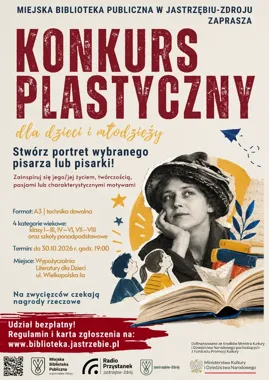 Portret pisarza zamiast zwykłej laurki. Biblioteka czeka na młodych artystów