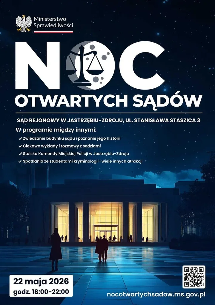 Nocą pokażą archiwum, pokój zatrzymań i salę rozpraw w Jastrzębiu-Zdroju